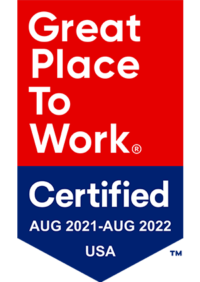 Banner that says, "Great Place To Work Certified August 2021 - August 2022 USA"